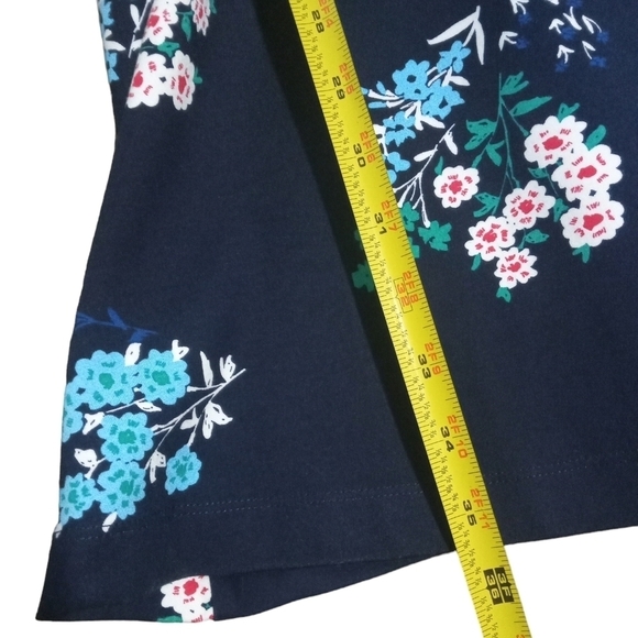 Draper James Floral Print Fit & Flare Dress Sleeveless Navy Blue Size Medium - Picture 6 of 6